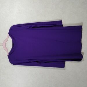 09185 Eileen Fisher purple L/S knit tunic blouse M